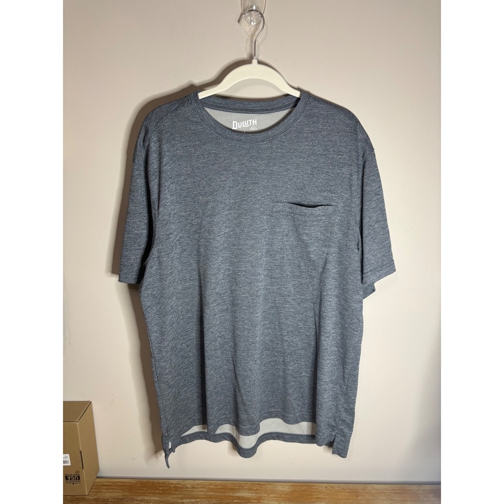 Duluth Trading Co Mens Large Gray Heather Performance Pocket T-Shirt Relaxed Fit